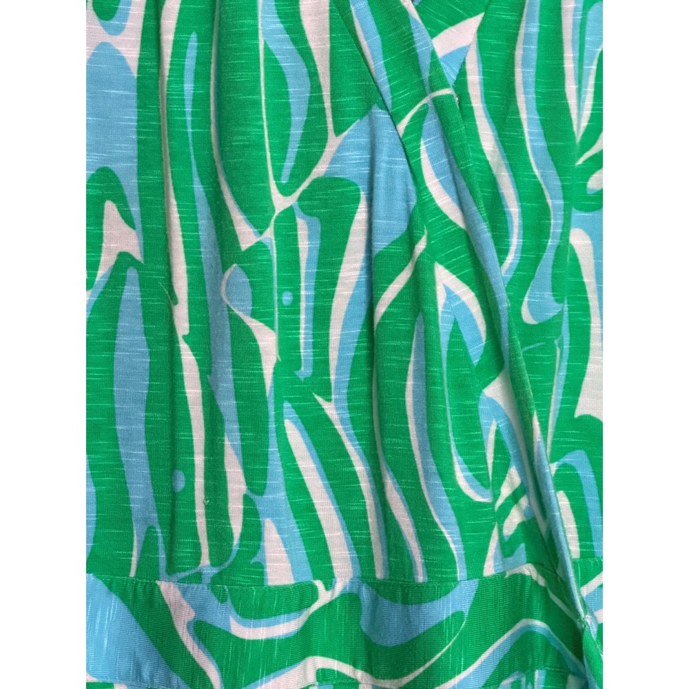 Lilly Pulitzer Wrap Dress Sz‎ M Tropical Abstract Vacation Stretchy Jersey - Picture 4 of 8